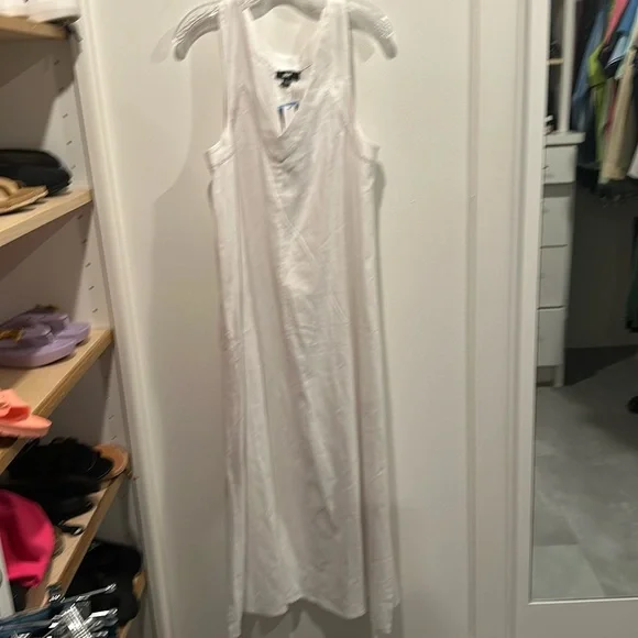 chinese dress ladies Sleeveless Linen Midi Dress